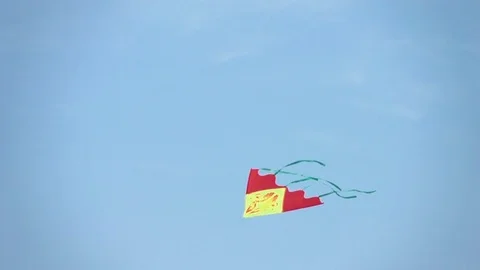 Video of flying kite in real slow motion Stock Footage 80077987
