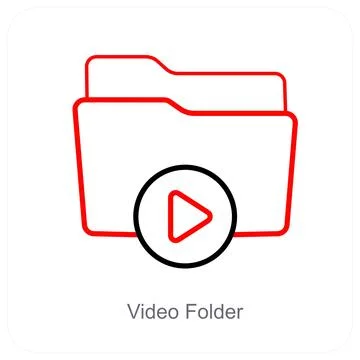 Video Folder and Folder icon concept Stock Illustration
