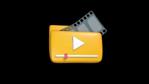 Video Folder Animated 3d Icon Stock Footage 265785461