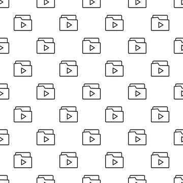 Video folder icon seamless pattern background Illustrazione stock