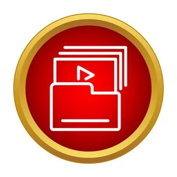 Video folder icon showing media file management Illustrazione stock
