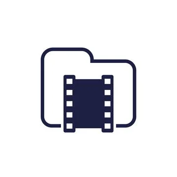Video folder icon, vector pictogram Stock Illustration