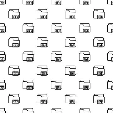 Video folder multimedia digital file storage seamless pattern Stockillustratie