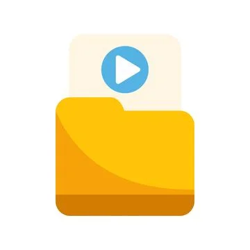 Video folder organizing multimedia files with play icon Stockillustratie