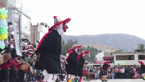 Video of folkloric dancers dancing the dance called "Auquish" Stock Footage 229556896