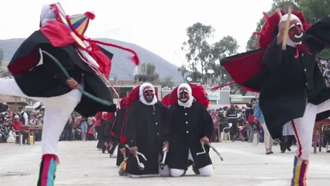 Video of folkloric dancers dancing the dance called "Auquish" Stock Footage 229556930
