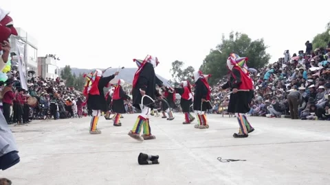 Video of folkloric dancers dancing the dance called "Auquish" Stock Footage 229556977