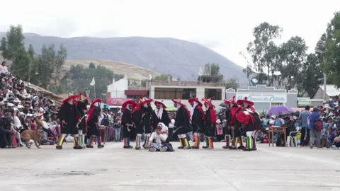 Video of folkloric dancers dancing the dance called "Auquish" Stock Footage 229557037