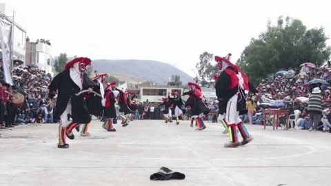 Video of folkloric dancers dancing the dance called "Auquish" Stock Footage 229557066