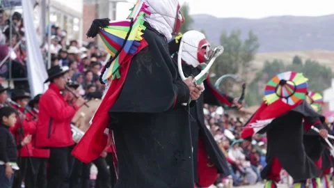Video of folkloric dancers dancing the dance called "Auquish" Stock Footage 229557090