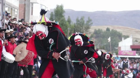 Video of folkloric dancers dancing the dance called "Auquish" Stock Footage 229557106