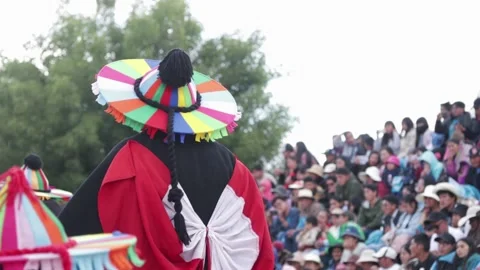 Video of folkloric dancers dancing the dance called "Auquish" Stock Footage 229557135