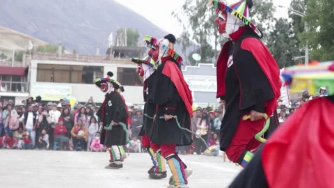 Video of folkloric dancers dancing the dance called "Auquish" Stock Footage 229557180