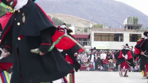 Video of folkloric dancers dancing the dance called "Auquish" Stock Footage 229557212
