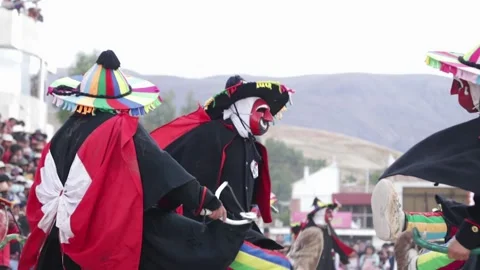 Video of folkloric dancers dancing the dance called "Auquish" Stock Footage 229557227
