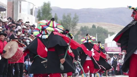 Video of folkloric dancers dancing the dance called "Auquish" Stock Footage 229557316