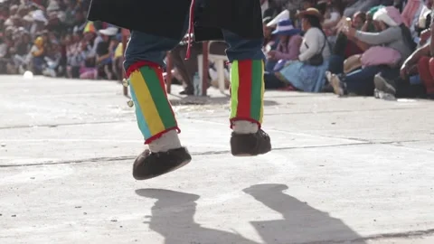 Video of folkloric dancers dancing the dance called "Auquish" Stock Footage 229557763