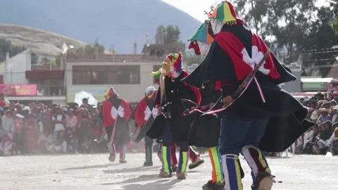 Video of folkloric dancers dancing the dance called "Auquish" Stock Footage 229557764