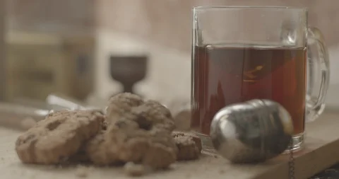 Video Food Tea Biscuits 1 Stock Footage 126538491