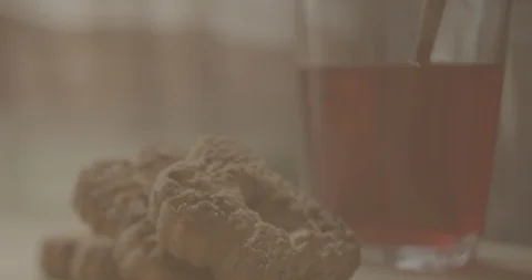 Video Food Tea Biscuits 2 Stock Footage 126537096