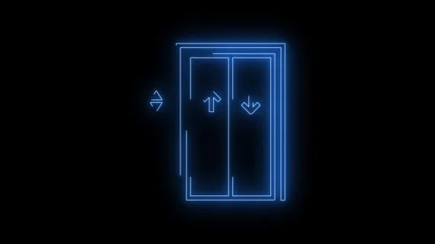 Video footage of Blue glowing Elevator neon icon Stock Footage 261507542