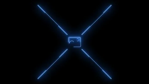 Video footage of Blue glowing Missing image neon icon Stock Footage 260953789