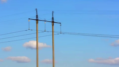 Video footage of a Cloud Timelapse with Electrical Towers Stock-Footage 69084978