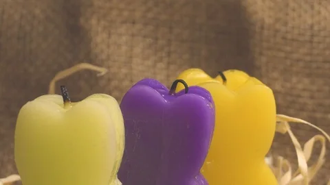 Video footage of Easter candles burning in the church at night Stock Footage 105546007