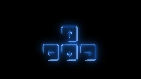 Video footage of glowing Keyboard button arrow icon. Stock Footage 260545602