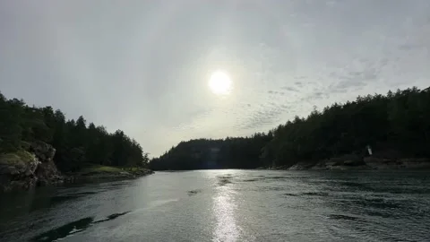 Video footage of transmitting a narrows during slack time Stock Footage 237338084