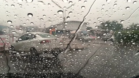 Video footage on the windshield. Stock Footage 96991117