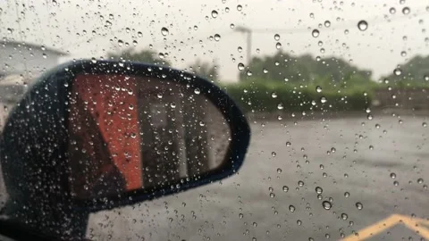 Video footage on the windshield. Stock Footage 96991287