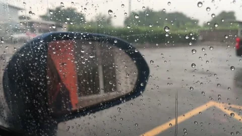 Video footage on the windshield. Stock Footage 96991332