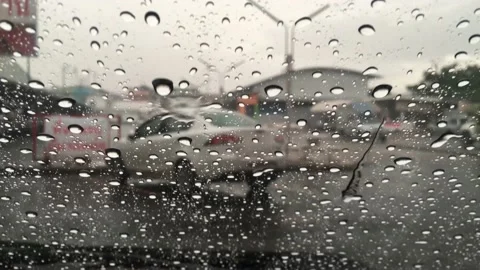 Video footage on the windshield. Stock Footage 96991370