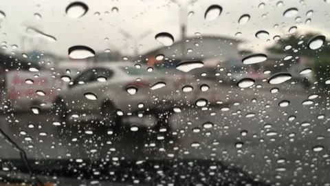 Video footage on the windshield. Stock Footage 96991404