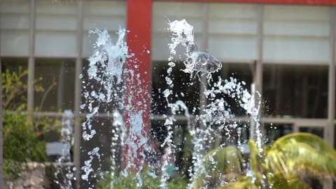 Video of fountain in real slow motion Stock Footage