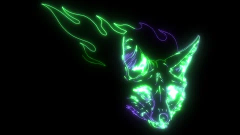 Video of fox head with flames Stockbeeldmateriaal 274813368