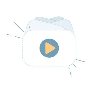 Video frame with empty content. No Video Available or No Content Yet. Illustrazione stock