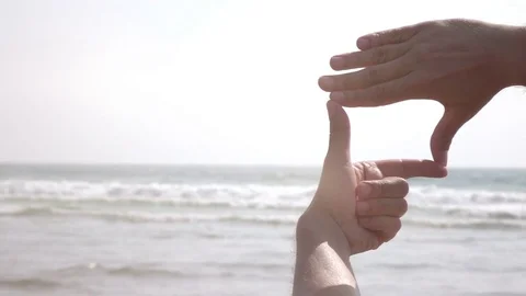 Video of framing the ocean in real slow motion Stock Footage 80017334
