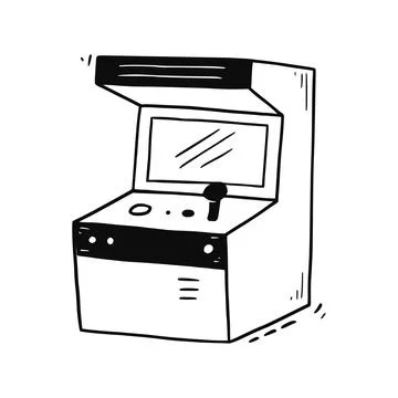 Video game arcade machine. Retro game control. Vector illustration Illustrazione stock
