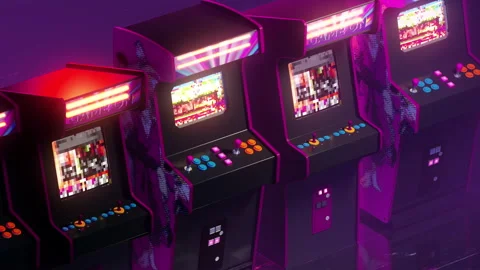 Video Game Arcade Room Stock Footage 167854046