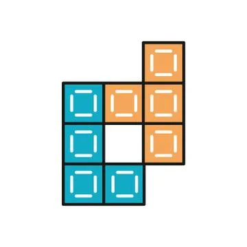 Video game bricks isolated icon Illustrazione stock
