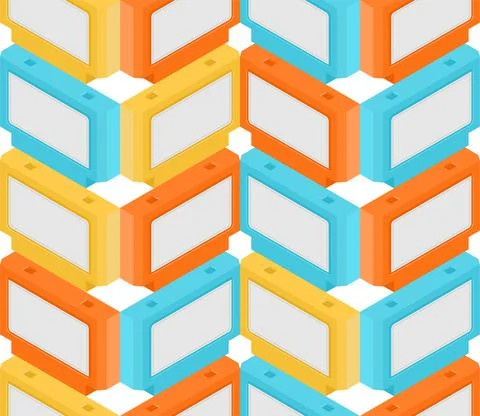 Video game cartridge pattern seamless. Retro TV game 8bit background. イラスト素材