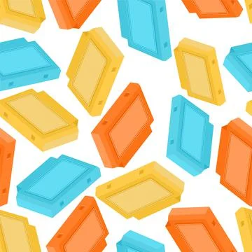 Video game cartridge pattern seamless. Retro TV game 8bit background. Stock Illustration