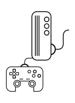 Video game console with control icon 스톡 일러스트