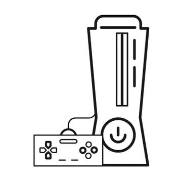 Video game console with control icon Stock Illustration