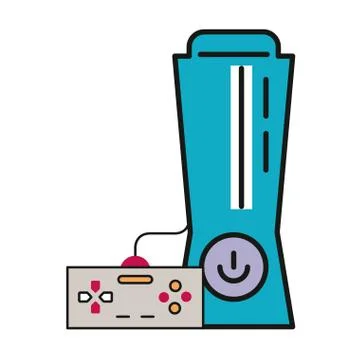 Video game console with control icon Illustrazione stock