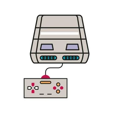 Video game console with control icon Illustrazione stock