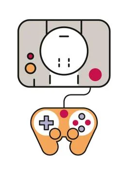 Video game console with control icon 스톡 일러스트