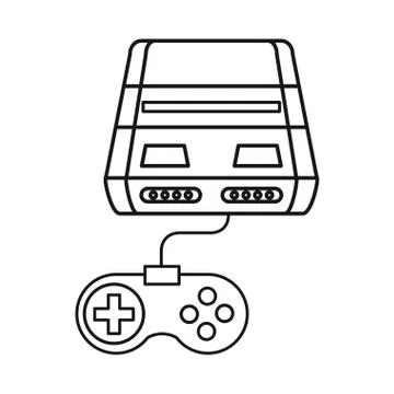Video game console with control icon Stock Illustration